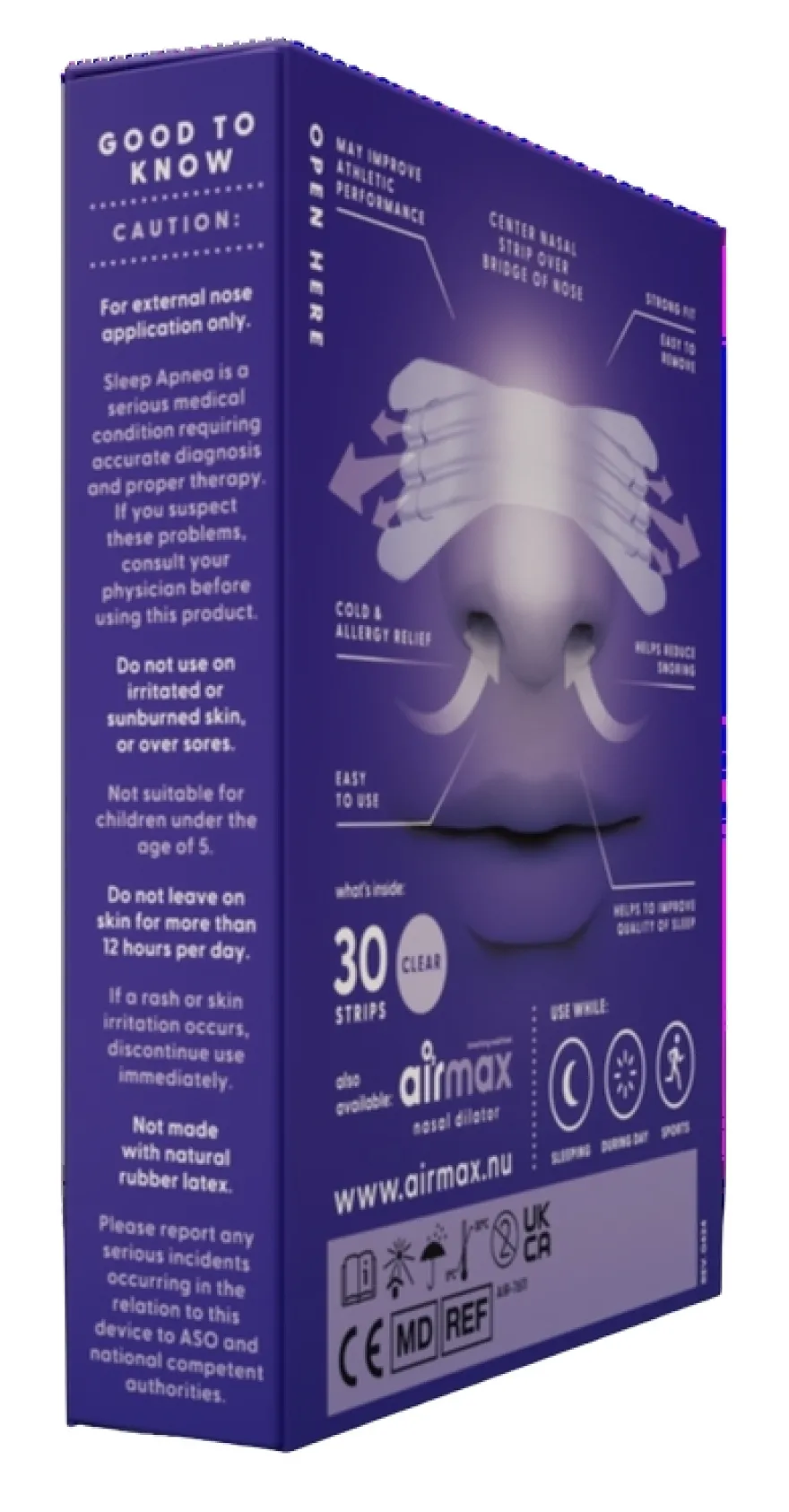 Airmax Nasal Strip Clear (30 stuks)