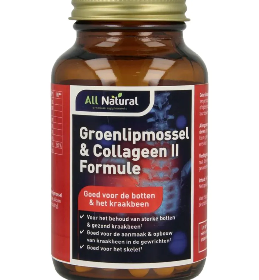 All Naturalgroenlipmossel & Collageen Ii F (60 tabletten)