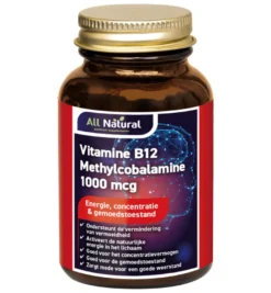 All Natural Vitamine B12 1000mcg methylcobal (90 tabletten)