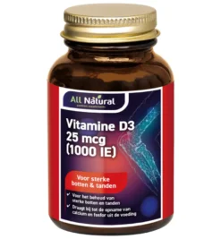 All Natural Vitamine D3 25mcg (90 capsules)