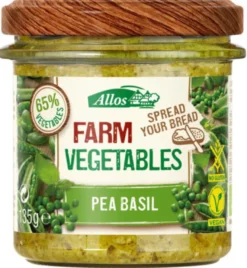 Allos Farm vegetables doperwten & basilicum bio (135 gr)