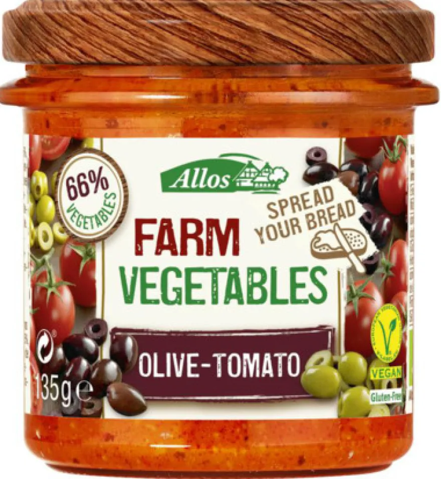 Allos Farm vegetables tomaat & olijf bio (135 gr)