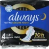 Always Maandverband Ultra Secure Night (8 stuks)