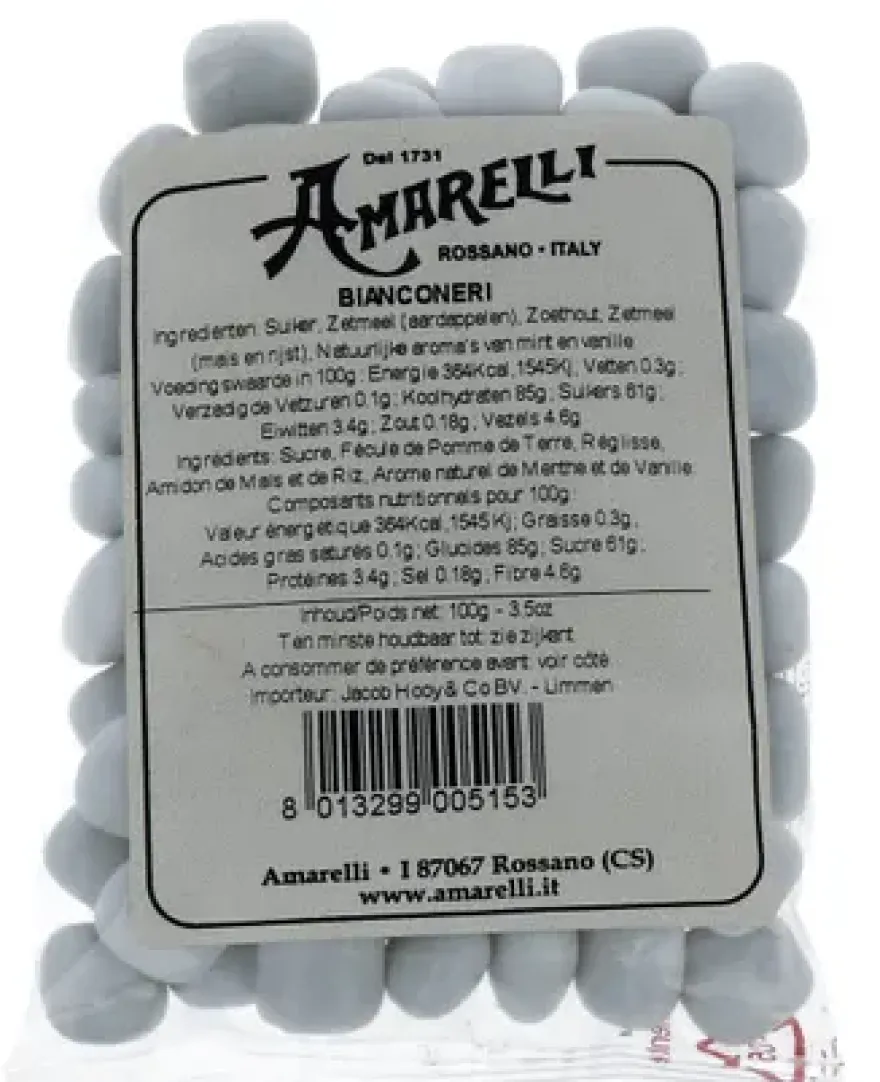 Amarelli Laurierdrop pepermunt wit zakje (100 gr)
