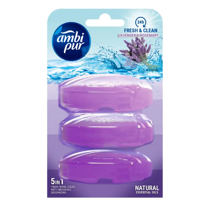 Ambi-Pur Toiletblok Navulling Lavender & Rosemary (3 x 55 ml)