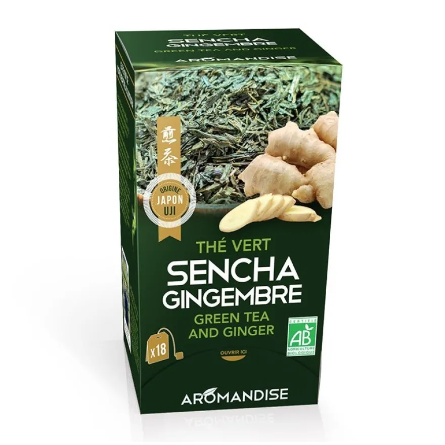 Aromandise Sencha Uji en Gember Infusie Bio (18 x 2 gr)