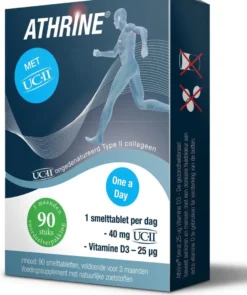 Athrine Smelttablet UC-11 + Vitamine D3 (90 tabletten)