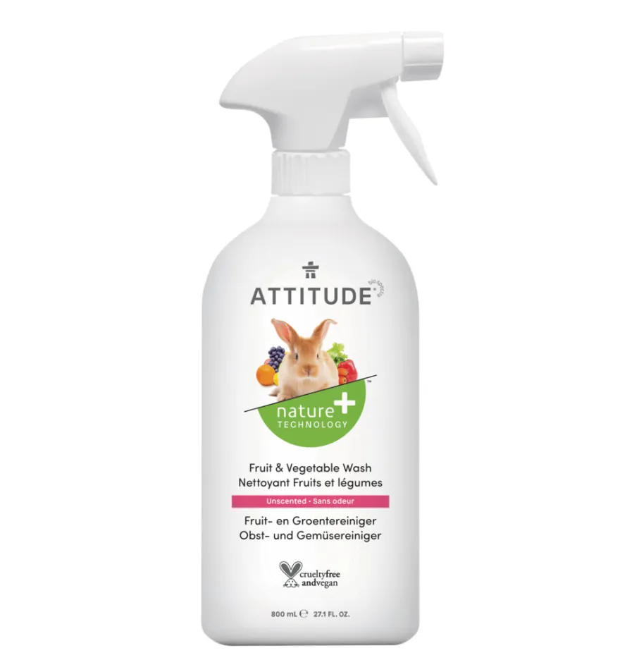 Attitude Nature+ Fruit en Groente Reiniger (800 ml)