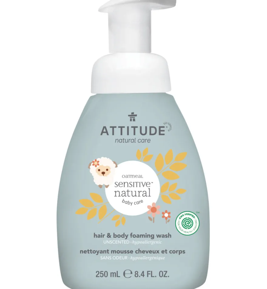Attitude Sensitive Skin Baby Schuimende Baby Haar & Body Wash (250 ml)