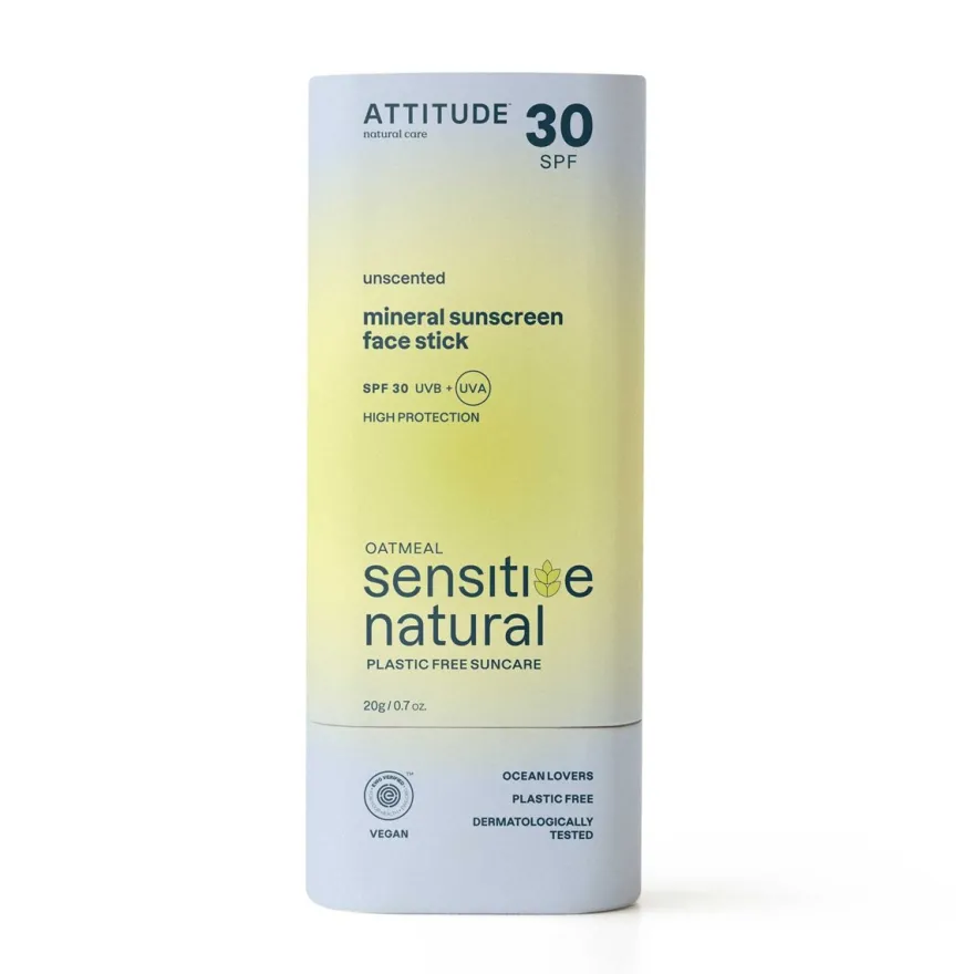 Attitude Sunly Zonnebrandstick Gezicht Spf30 Gevoelige Huid (20 gr)