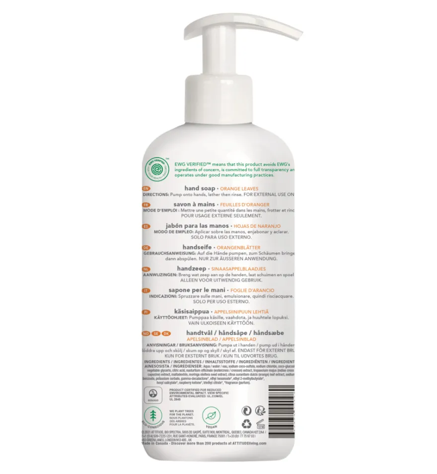 Attitude Super Leaves Handzeep orange leaves (473 ml)