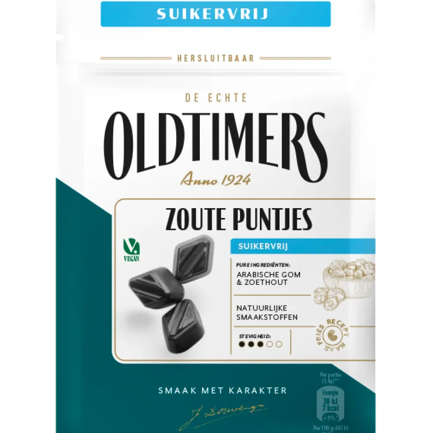 Autodrop Oldtimers Zoute Puntjes Suikervrij (100 gr)
