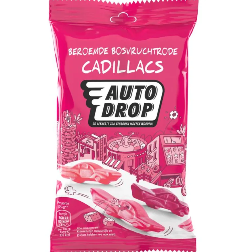Autodrop Snack Packs Rode Cadillacs Bosvruchten (85 gr)