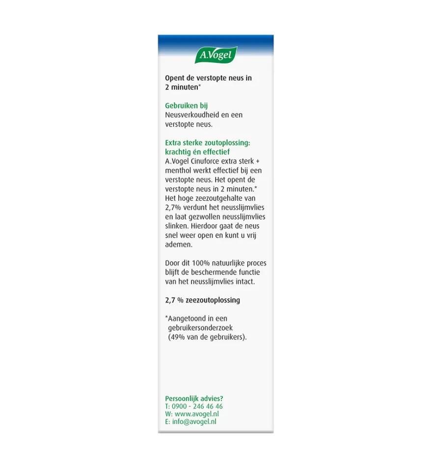A.Vogel Cinuforce neusspray sterk + menthol (20 ml)