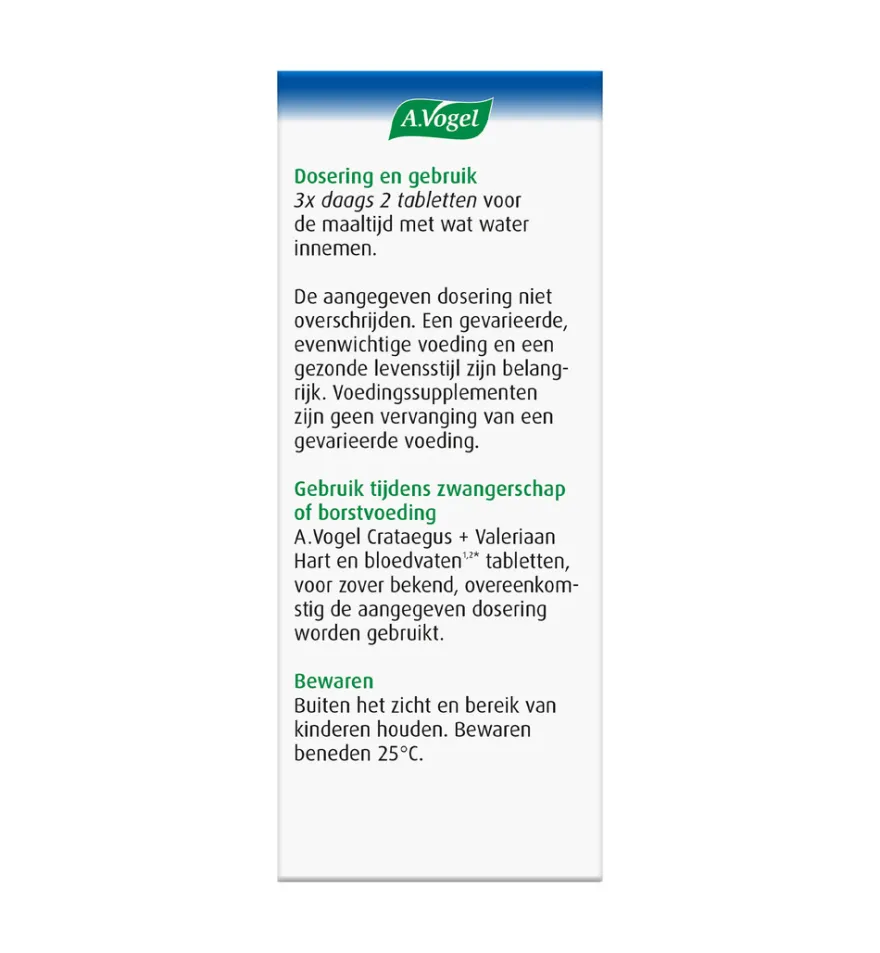 A.Vogel Crataegus + valeriaan (80 tabletten)