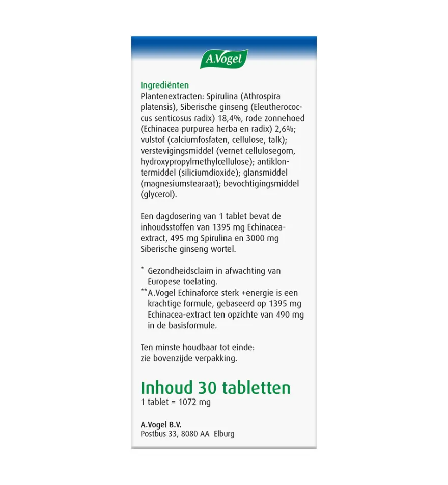 A.Vogel Echinaforce Tablet Sterk & Energie (30 Tabletten)