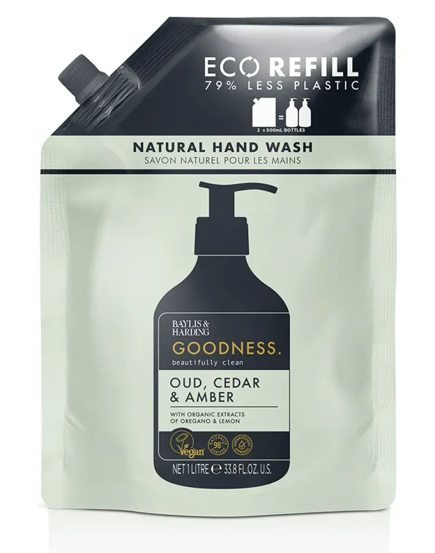 Baylis & Harding Handzeep Oud, Cedar & Amber (1000 ml)