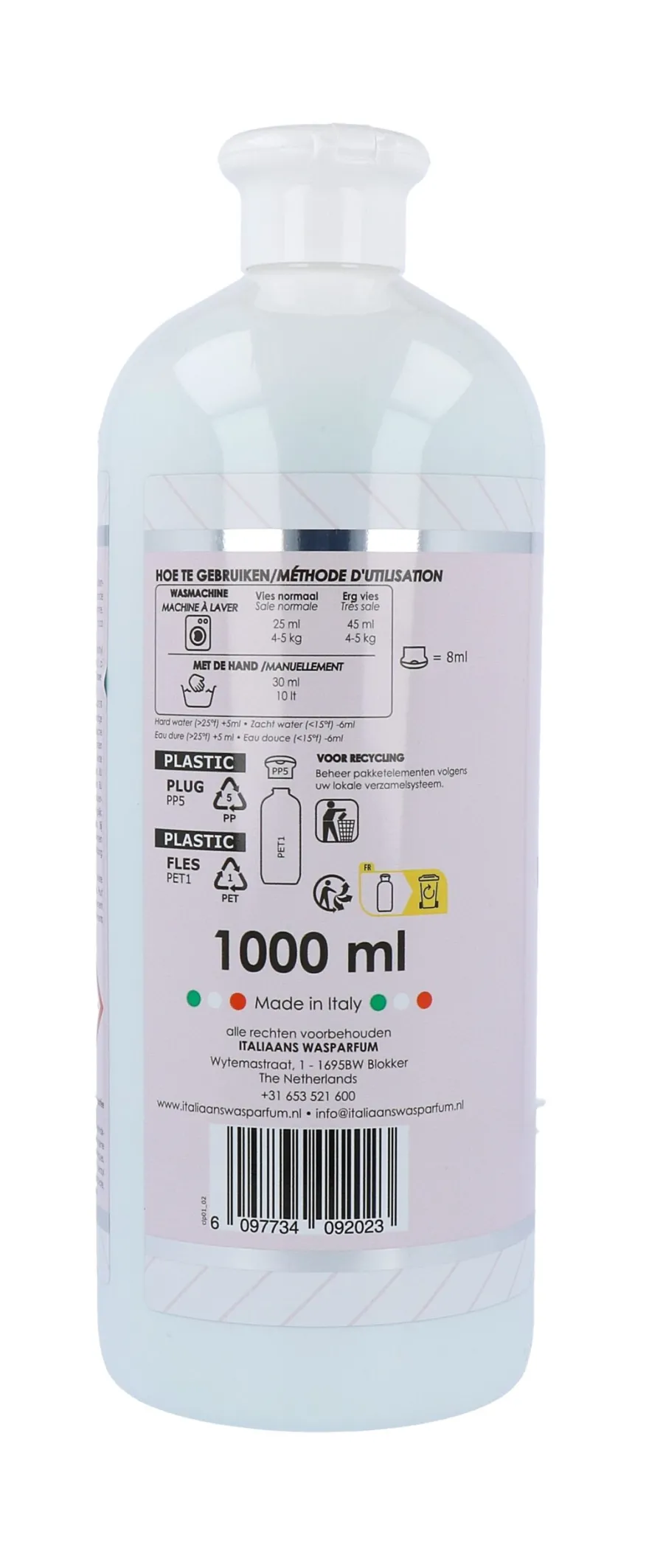 B&B Italiaans Wasmiddel Witte Musk (1000 ml)