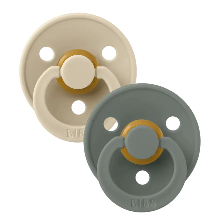 Bibs Fopspeen 6-18 Maanden Symmetrical Vanilla/pine (2 stuks)