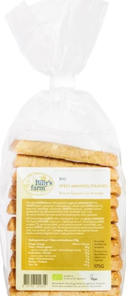 Billy’s farm Speltstaafjes Amandel (175 gr)
