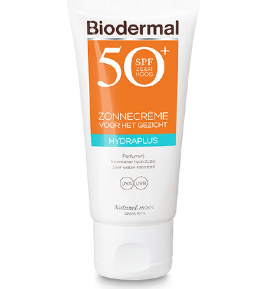 Biodermal Zonnecreme Gezicht Hydraplus Spf50 (50 ml)