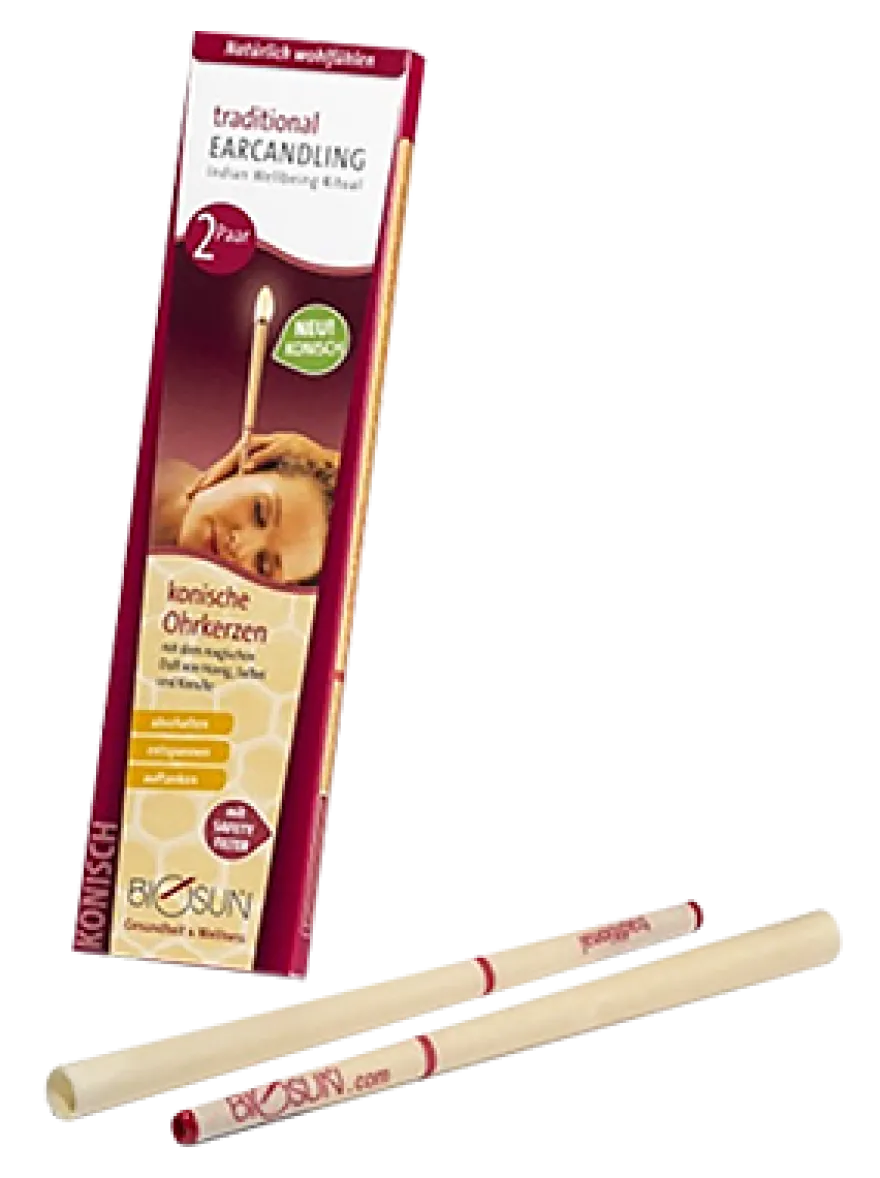 Biosun Conische Oorkaarsen – Honing, Salie en Kamille (4 stuks)