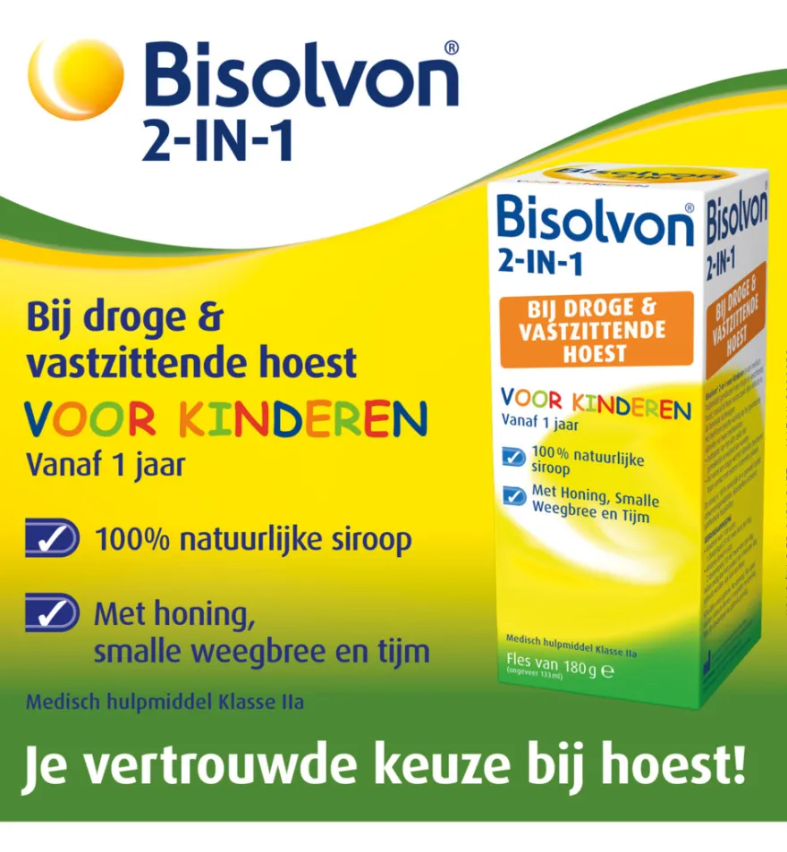 Bisolvon Drank 2-in-1 kind (133 ml)