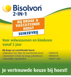 Bisolvon Drank 2-in-1 suikervrij (120 ml)