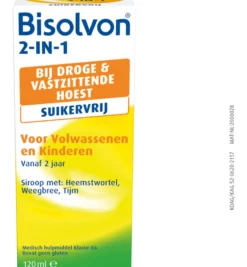 Bisolvon Drank 2-in-1 suikervrij (120 ml)