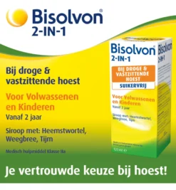 Bisolvon Drank 2-in-1 suikervrij (120 ml)