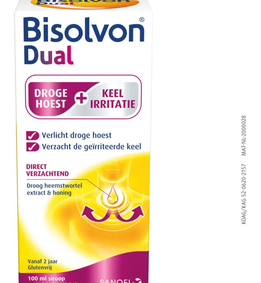 Bisolvon Dual droge hoest/keelirritatie siroop (100 ml)