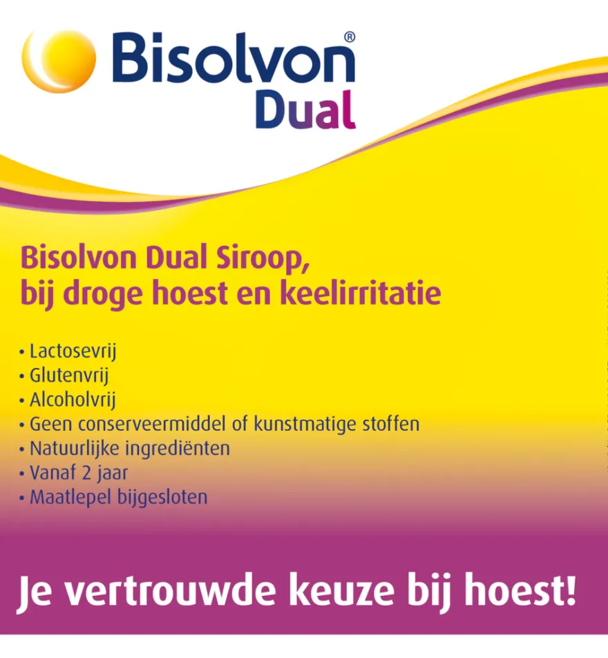 Bisolvon Dual droge hoest/keelirritatie siroop (100 ml)