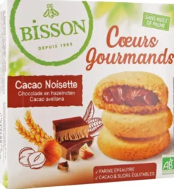 Bisson Gevulde koekjes hazelnoot choco bio (180 gr)