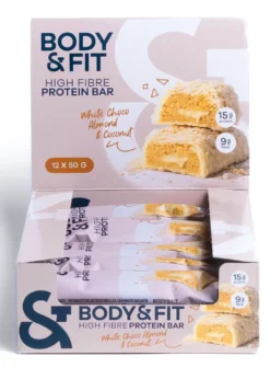 Body & Fit Body&fit High Fibre White Choco Almond Coconut (12 x 50 gr)