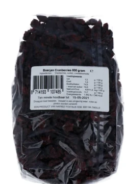 Boerjan Cranberry Zon Gedroogd (500 gr)