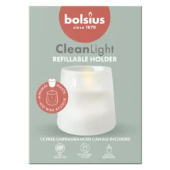 Bolsius Clean Light Starterkit Houder Wit – Incl. Geurloze Navulling (1 stuk)