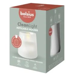 Bolsius Clean Light Starterkit Houder Wit – Incl. Geurloze Navulling (1 stuk)