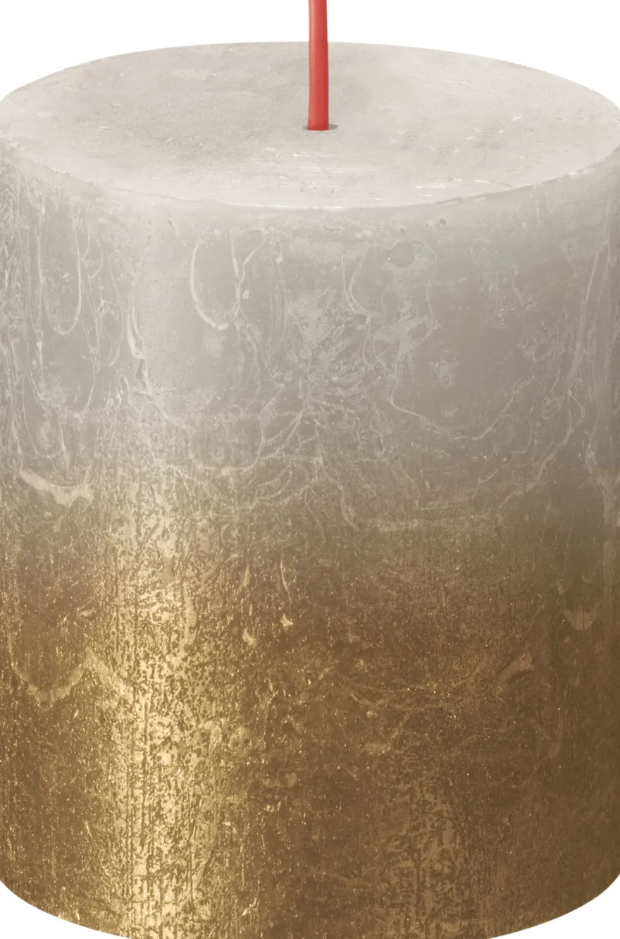 Bolsius Fading Metallic Rustiekkaars 80/68 Sandygrey + Gold (1 stuk)