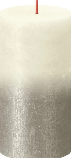Bolsius Fading Metallic Rustiekkaars 130/68 Soft Pearl + Champagne (1 stuk)