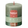 Bolsius Fading Metallic Rustiekkaars 80/68 Olivegreen + Metallic (1 stuk)