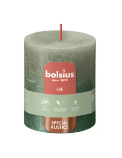 Bolsius Fading Metallic Rustiekkaars 80/68 Olivegreen + Metallic (1 stuk)