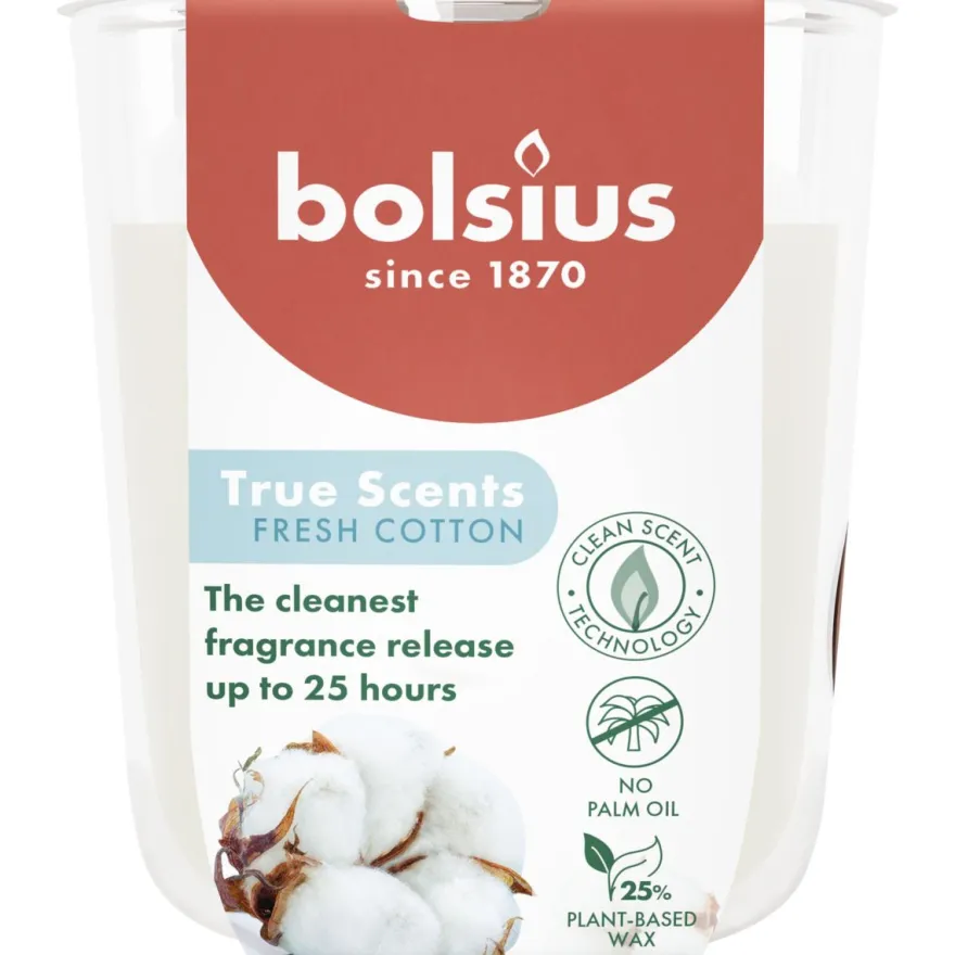 Bolsius Geurglas 80/73 True Scents Fresh Cotton (1 stuk)