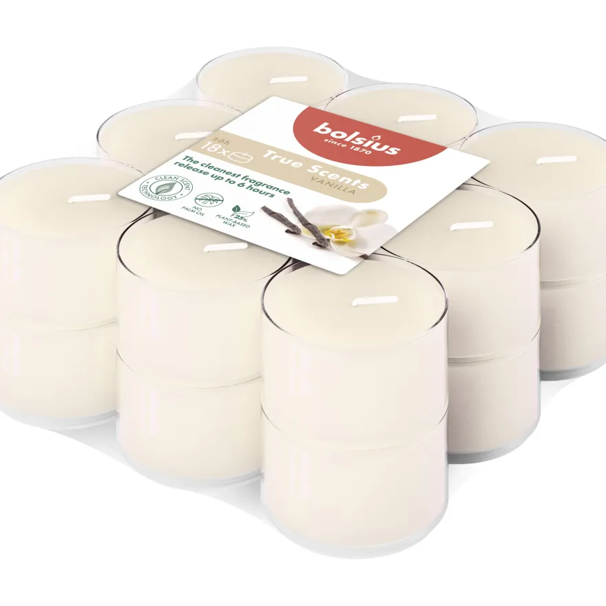 Bolsius Geurtheelichten Clear Cup 6U True Scents Vanilla (1 stuk)