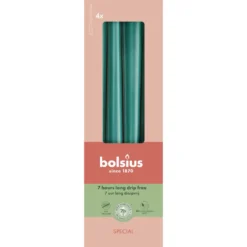 Bolsius Gotische Dinerkaarsen 245/24 mm Pine Green (4 stuks)