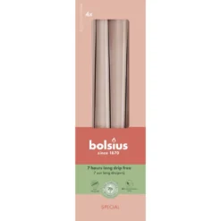 Bolsius Gotische Dinerkaarsen 245/24 mm Misty Pink (4 stuks)