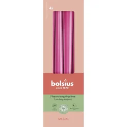 Bolsius Gotische Dinerkaarsen 245/24 mm Fuchsia (4 stuks)