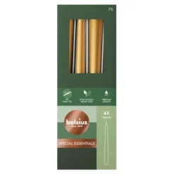 Bolsius Gotische Kaars 245/24 Doos 4 Metallic Goud (4 stuks)