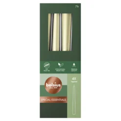 Bolsius Gotische Kaars 245/24 Doos 4 Metallic Zilver (4 stuks)