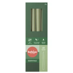 Bolsius Gotische Kaars 245/24 Doos 4 Olivegreen (4 stuks)