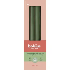 Bolsius Gotische kaarsen 245/24 doos 4 metallic Green (4 stuks)